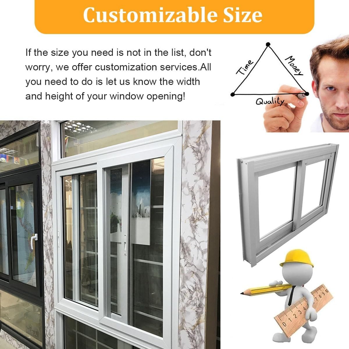 Basement Replacement Windows Horizontal Sliding Window Replacement, Replacement Basement Windows, Flush Mount Mobile Home Windows & Basement Window, for Home Windows & Basement Window(WxH 50x20in/125x