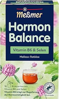 Meßmer Hormon Balance | Vitamin B6 & Selen | Kräutertee mit Melisse & Rotklee | 16 Teebeutel
