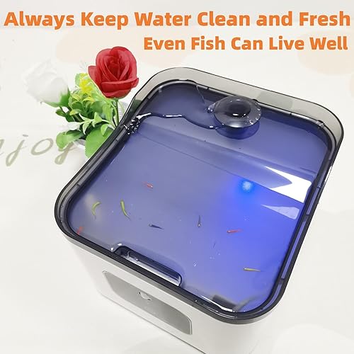 Miniatura 9 de Fuente de agua automática para gatos, 4 litros135 onzas, gran capacidad, inalámbrica, recargable, funciona con pilas, 2 modos de flujo, fuente para