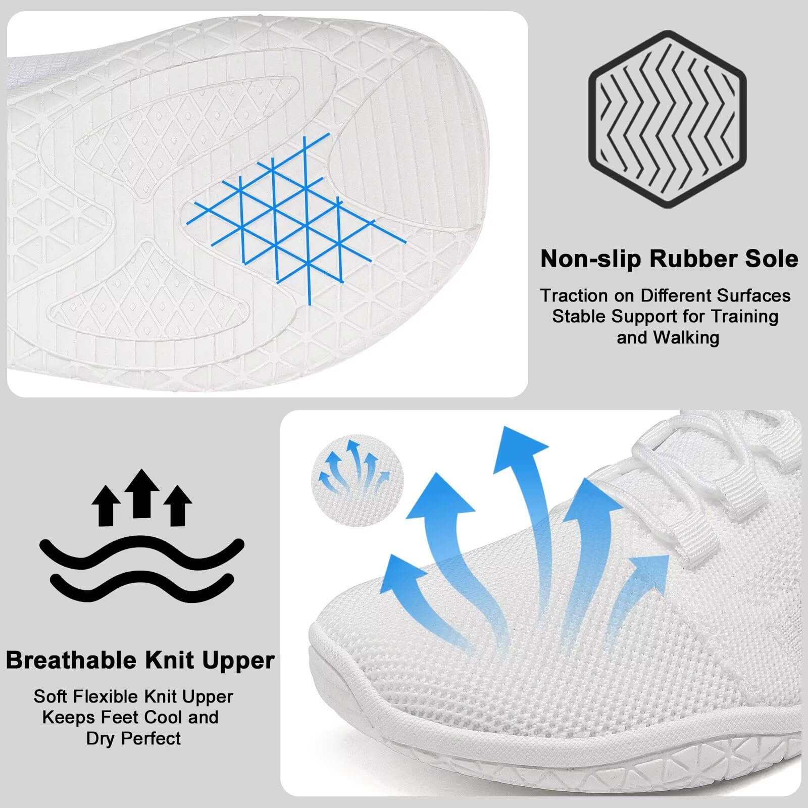 Wizshoe Zapatillas Barefoot Unisex Punta Ancha Minimalistas Zero Drop Trail Running 37-45 EU