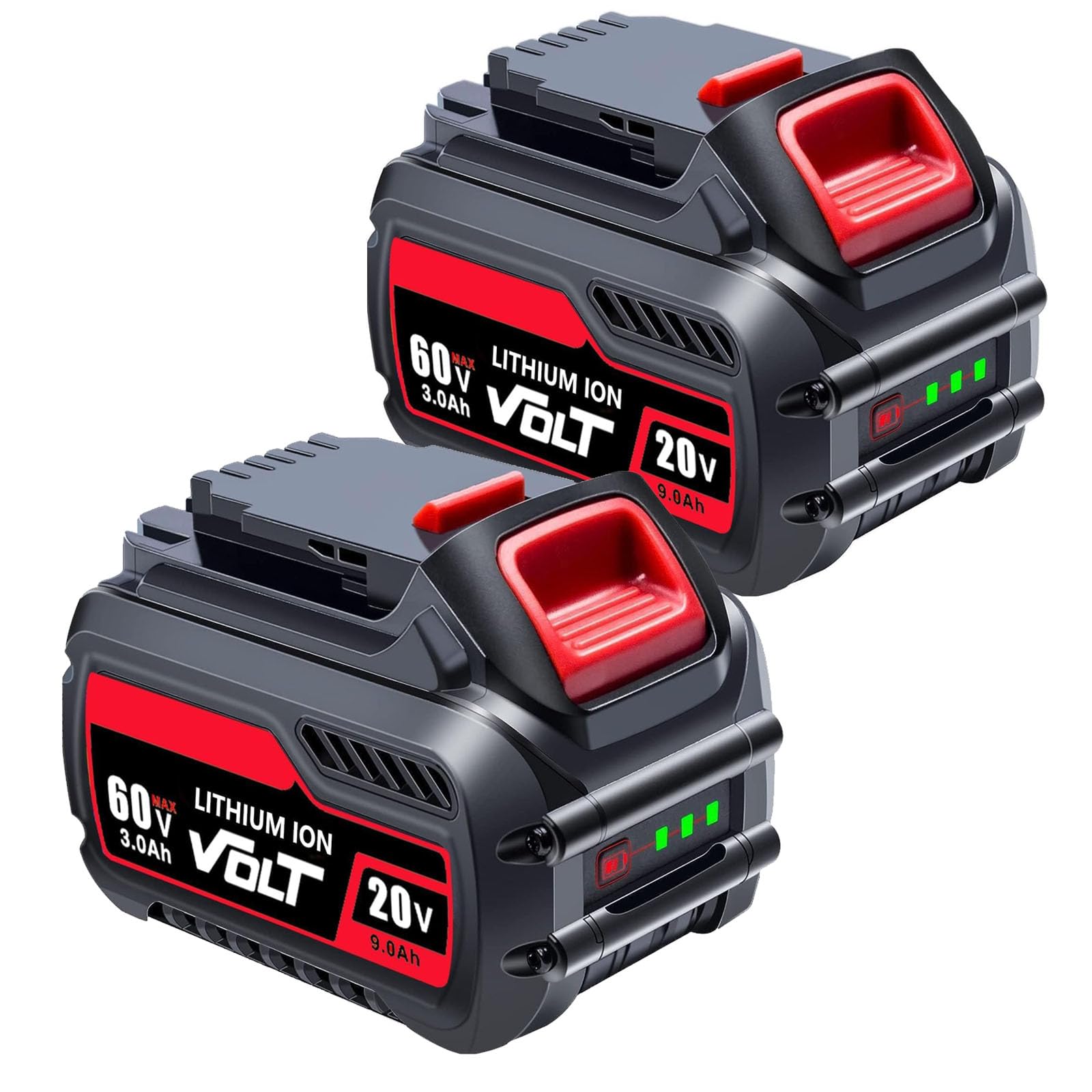 2Pack 9.0Ah Replace for Dewalt 20V/60V Battery Compatible with DCB609 DCB606 DCB612 DCB206 DCB205 DCB204 DCB203 DCB201 Lithium Battery