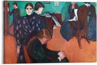 Edvard Munch Poster Death in The Sickroom Paintings Posters Picture Frame Poster Decorative Painting Canvas Wall Art Living Room Posters Bedroom Painting 08x12inch(20x30cm)