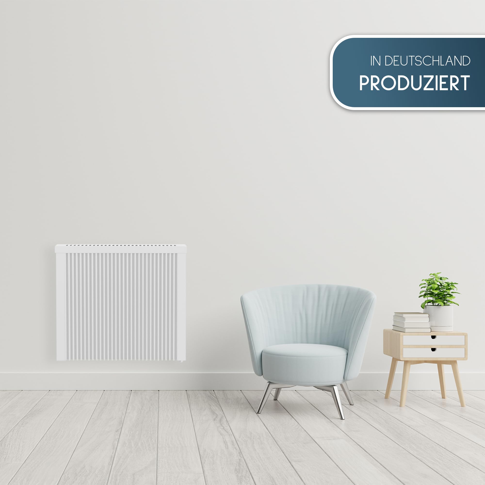 anapont Grzejnik elektryczny premium ze sterowaniem za pomocą aplikacji W-Lan, 1300 W, ogrzewanie powierzchniowe, grzejnik elektryczny, z kamieniem magazynowym, szamot, z termostatem, energooszczędne,