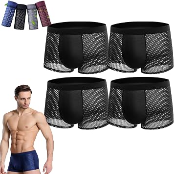 Bamboo Fiber Boxer Briefs, Box Hero Bamboo Boxers, 4PCS Bamboo Fibre Boxer Shorts - For All-Day Comfort Black,2XL 65-75KG