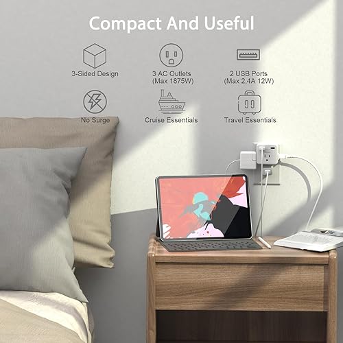 Miniatura 6 de Adaptador de enchufe de viaje europeo, WRXDMC Adaptador de enchufe de viaje internacional Cruise Essentials, adaptador de enchufe de viaje europeo