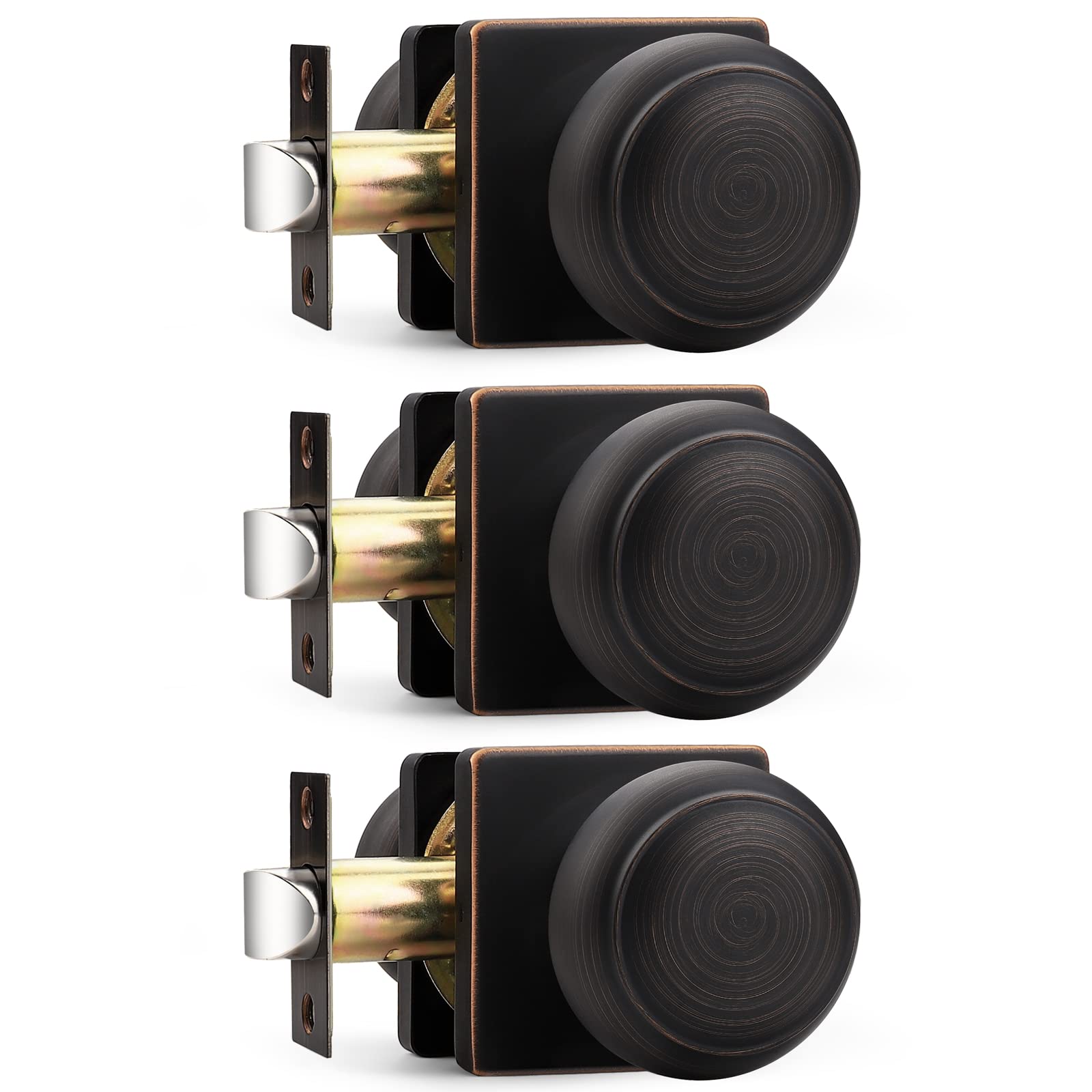 Brushed Nickel Passage Door Knobs - 6 Pack -19