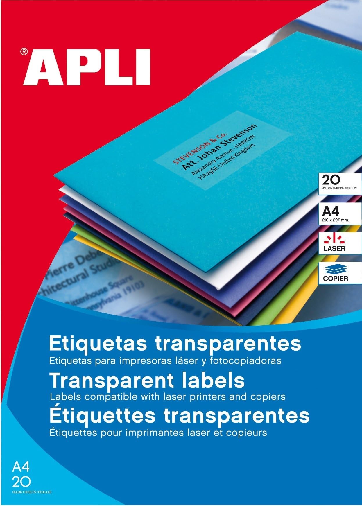 APLI 809741 Blister Pack of Polyester Labels 20 Sheets