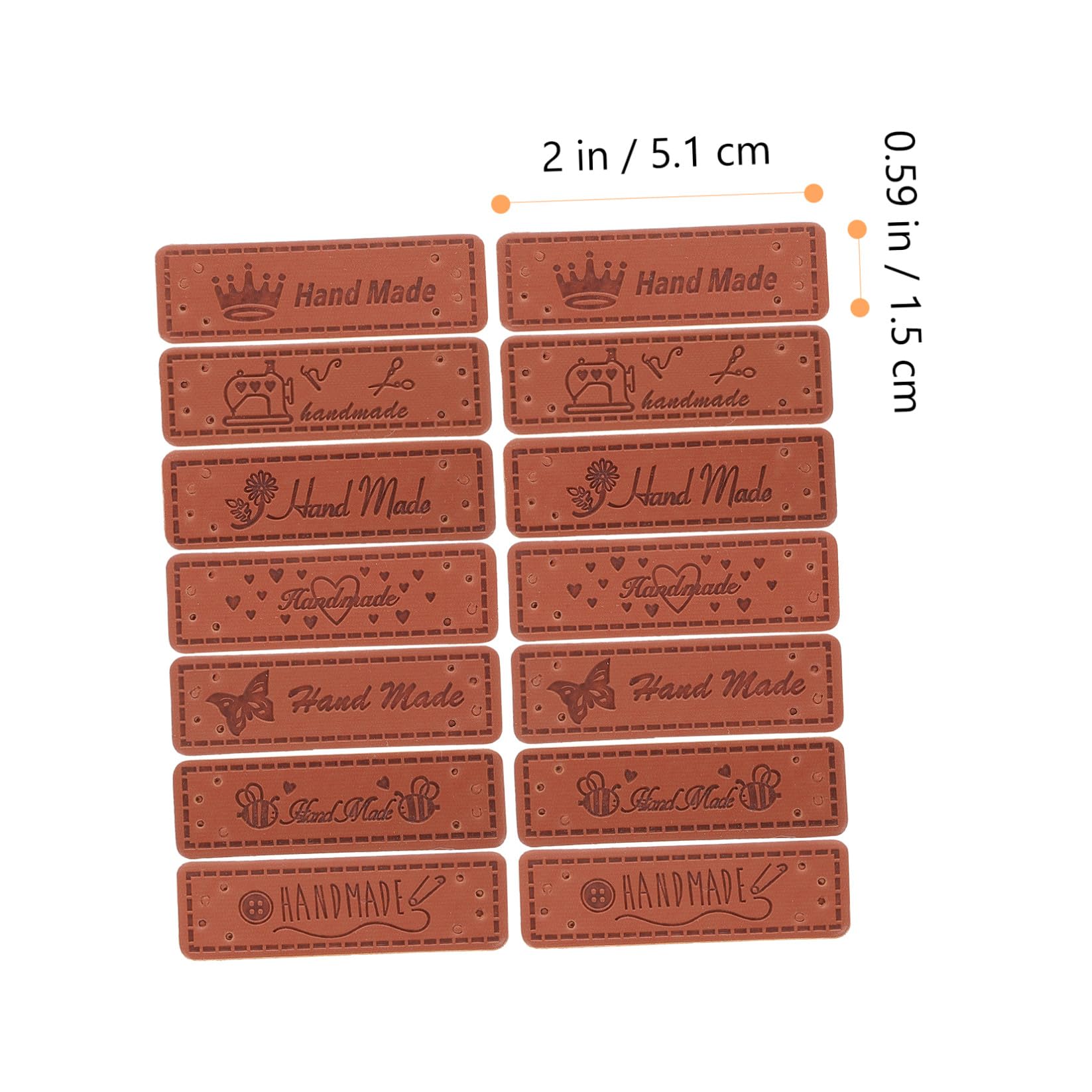 SEWACC 420pièces Étiquettes Cuir Pu Fait Main Avec Trous Pour Bricolage Accessoires De Couture Pour Vêtements Et Projets De Création