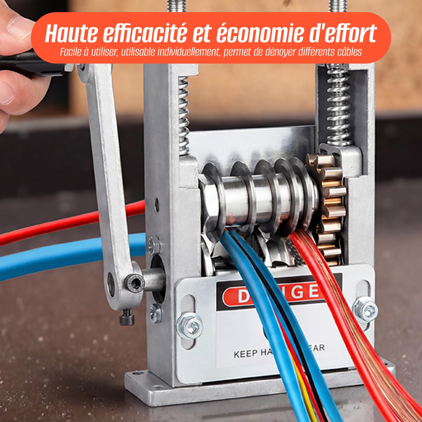 Machine à dénuder les câbles, à dénuder les câbles avec 6 canaux et 5 lames, machine manuelle à dénuder les câbles, Φ 3–17 mm, machine à dénuder les câbles pour couper les déchets de dénudage