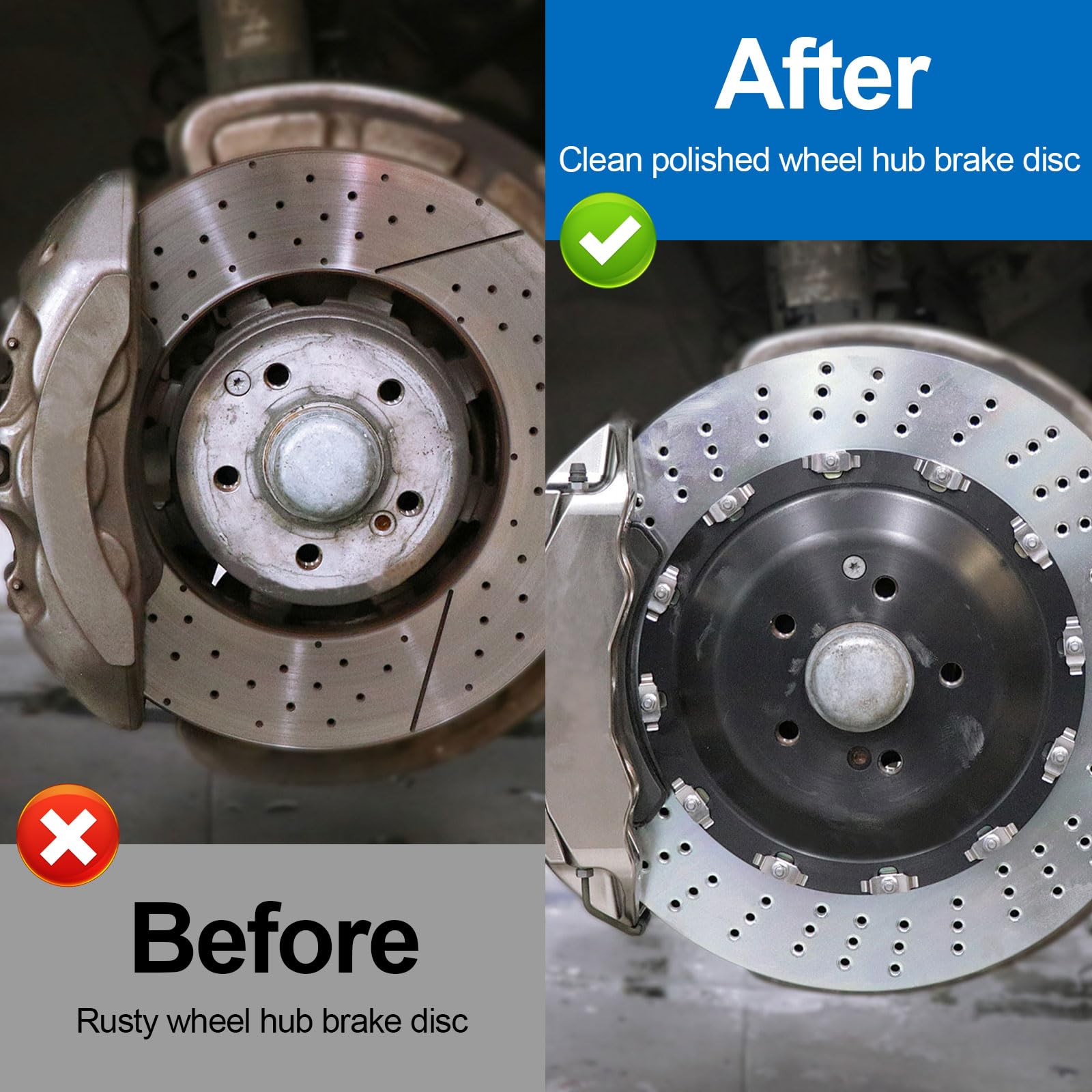 Auto Radnabenschleifer Kugelkopfschleifer für Anhängerkupplung, Mit Schleiftopf 150mm, Silizium-Karbid Kugelkopfschleifer für Felgenwechsel, Bürste Reinigen Set Für 1/2" Schlagschrauber