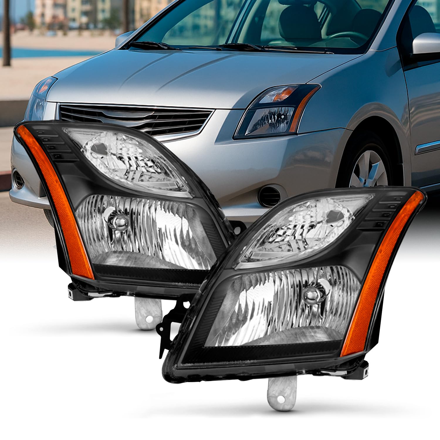 AKKON Headlight Assembly Black SE-R 2012 Nissan Sentra