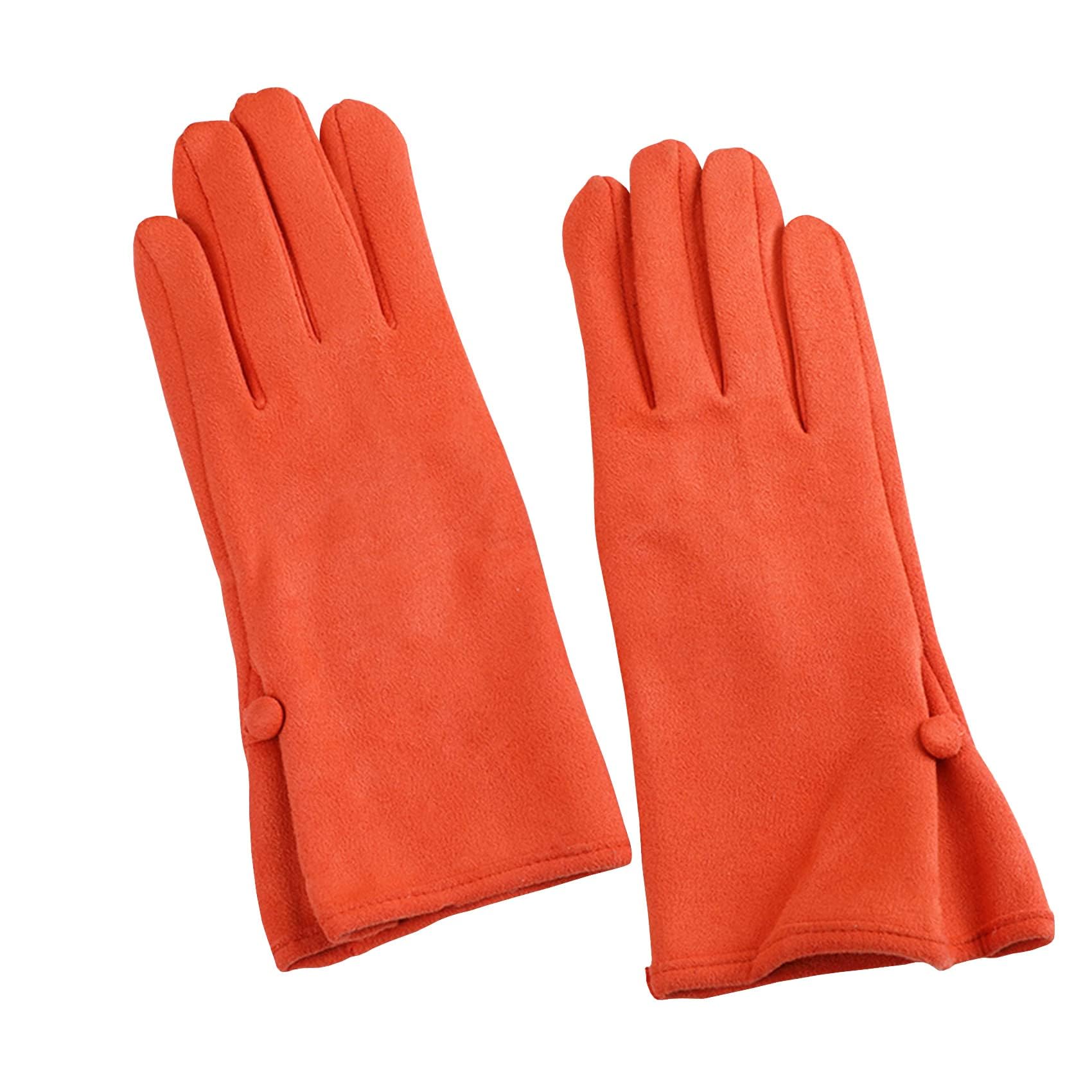 AUSUAYA Women's Winter Warm Gloves with Touchscreen Finger, Touchscreen Texting Fleece Lined Windproof Driving Glove WG-2, orange, One size