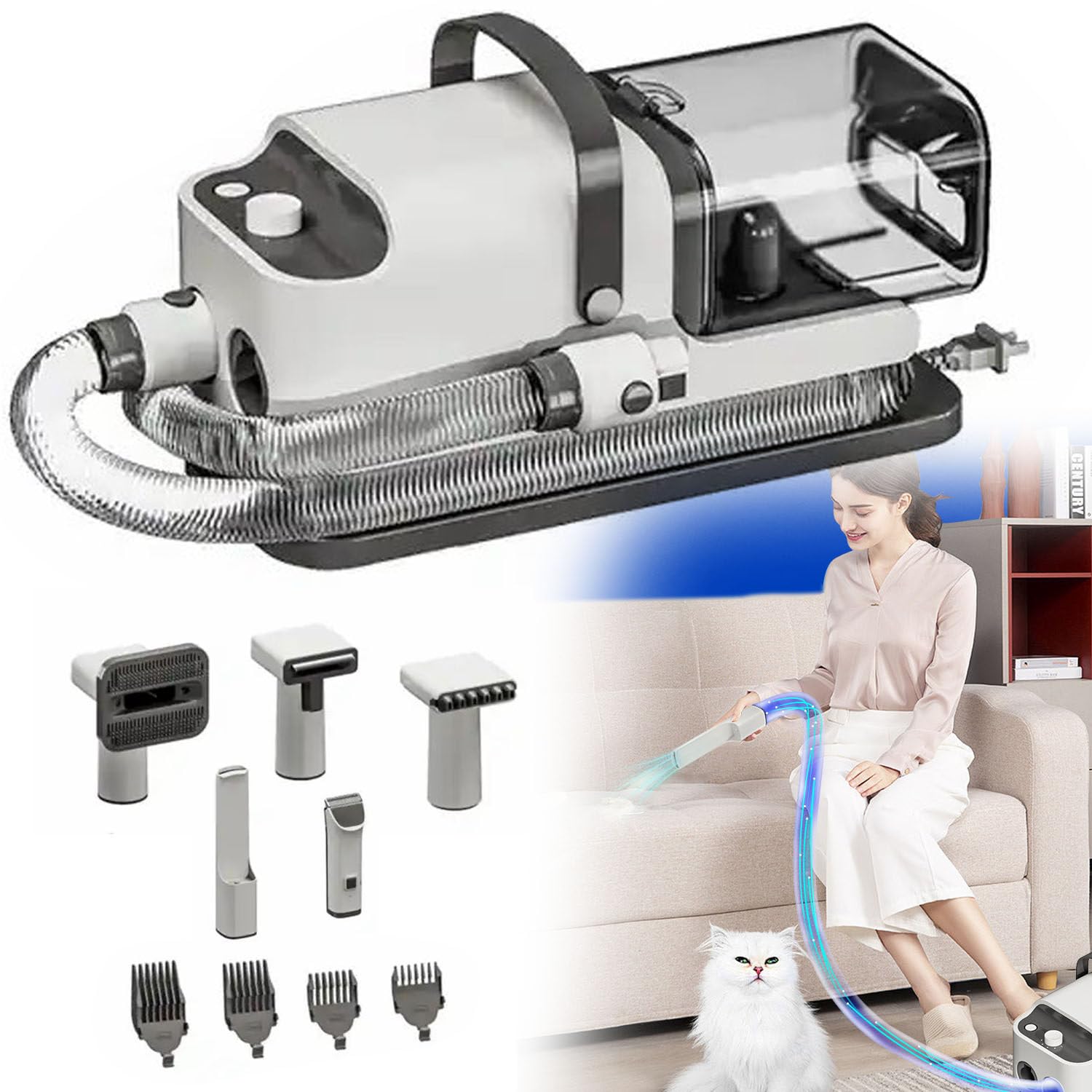 Amazon.com: GEHPYYDS 5-in-1 Dog Grooming Vacuum Kit, Pet Hair