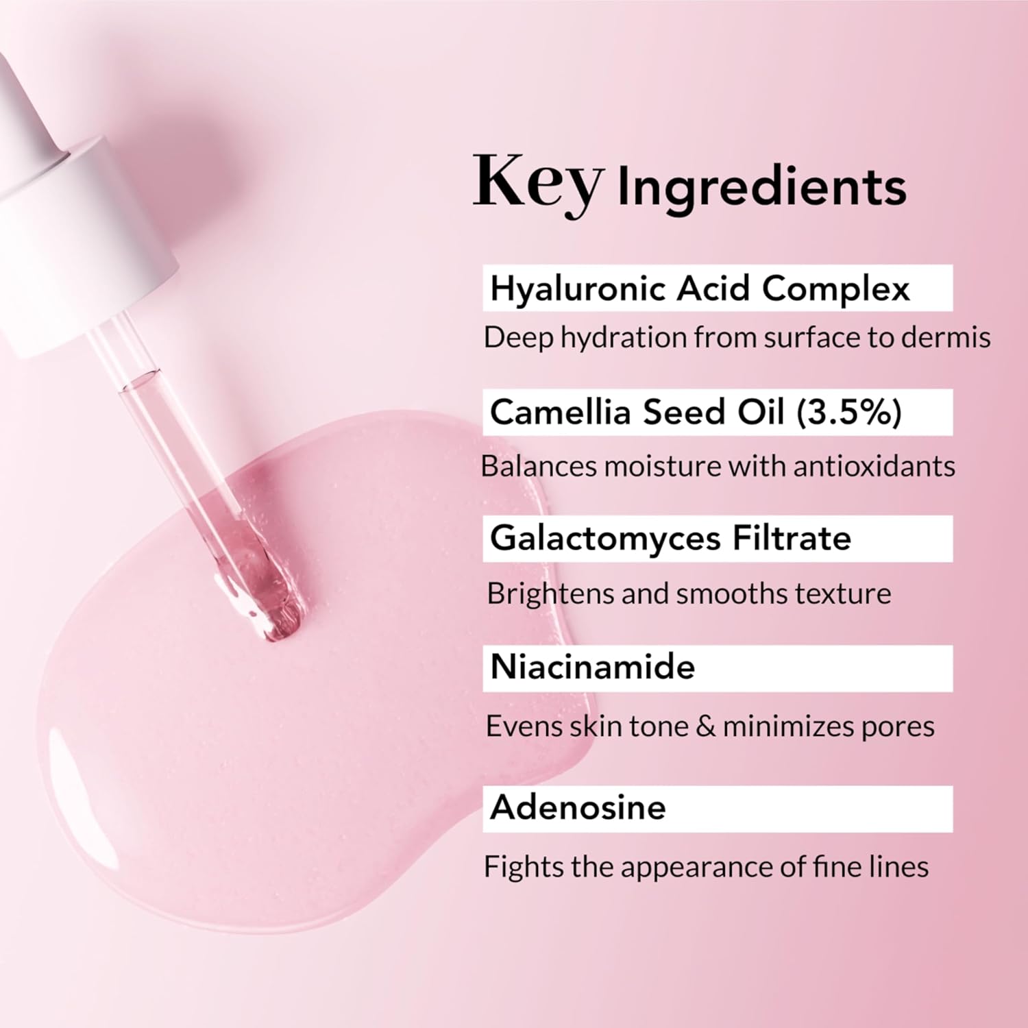 NOWATER Hyaluronic Acid Face Serum for Sensitive Skin - Niacinamide, Galactomyces – Anti-Aging, Hydrating, Light-weight – Fragrance-Free, Clean Korean Skin Care (1.01 fl.oz) - Image 7