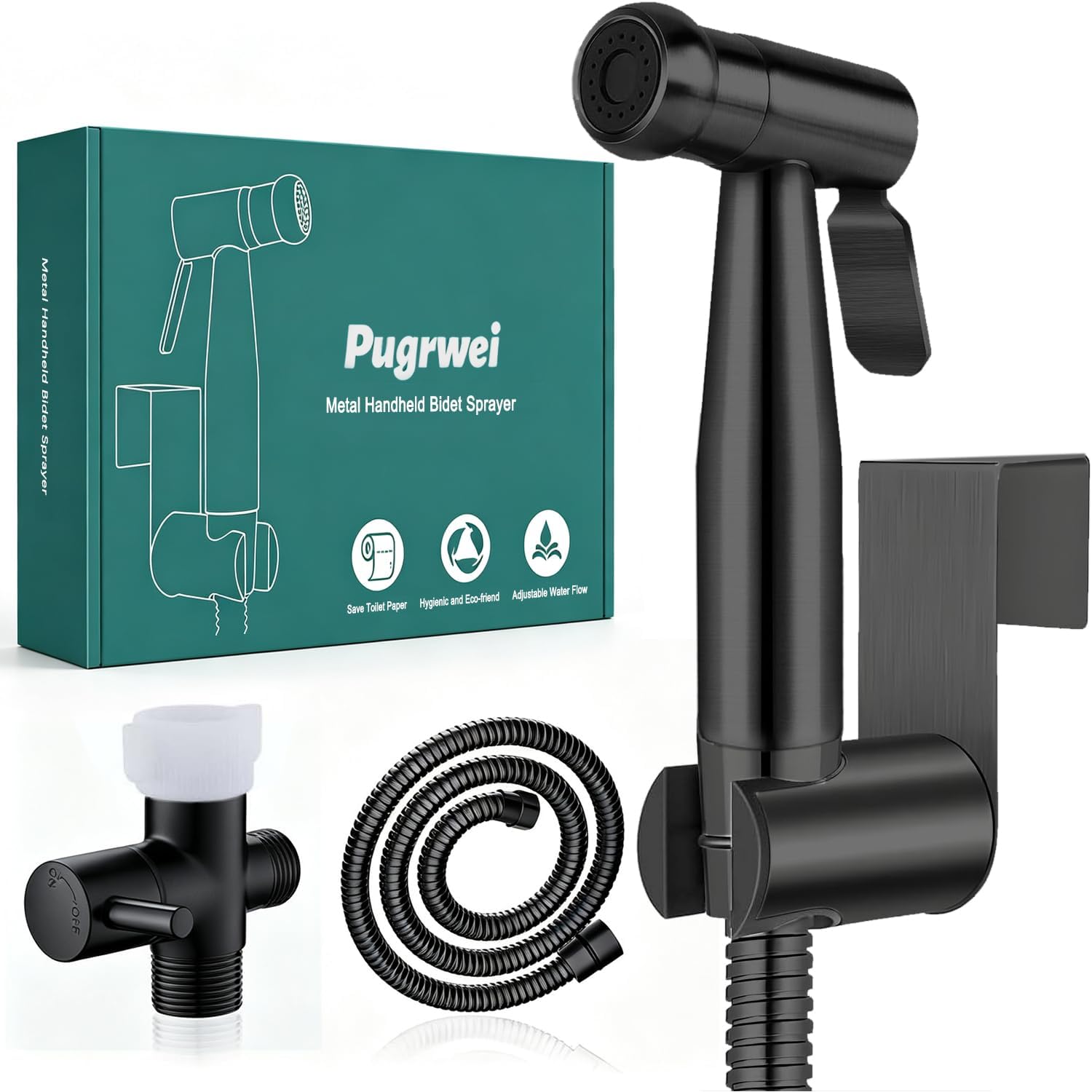 Handheld Bidet Sprayer for Toilet, Premium Stainless Steel Bathroom Bidet Sprayer Set with Anti-Leaking Hose &Water Pressure Control for Feminine Wash, Cloth Diaper for Baby Wash, Wall or Toilet Mount