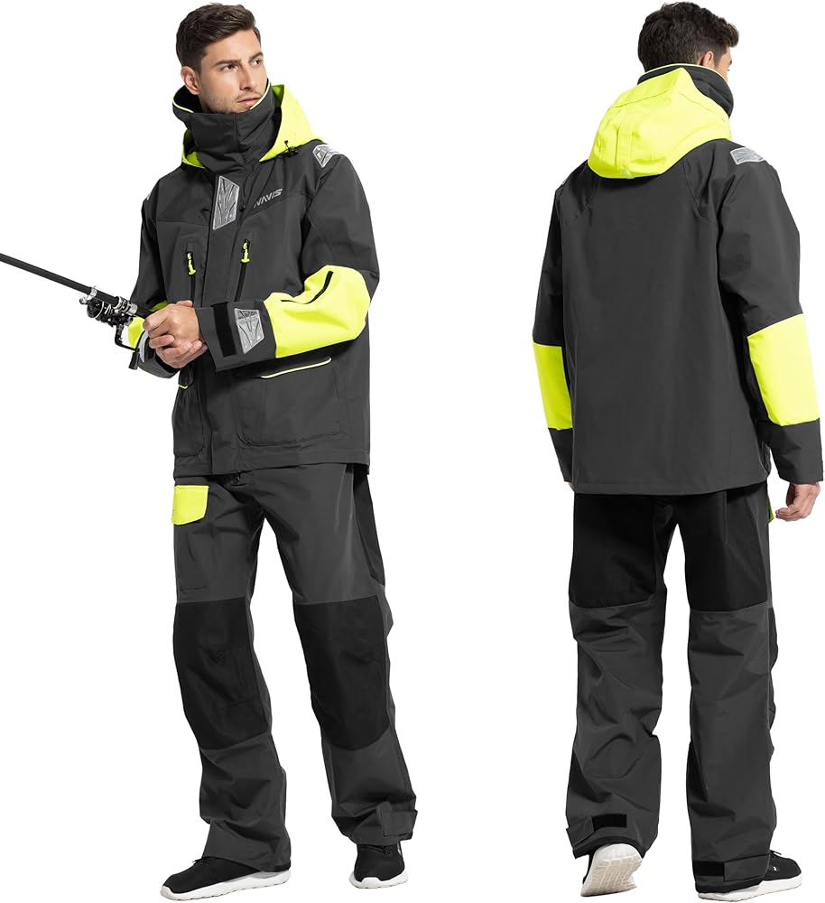 Men's PRO Sailing Jacket Waterproof & Offshore Bib Pants + Hi-Vis