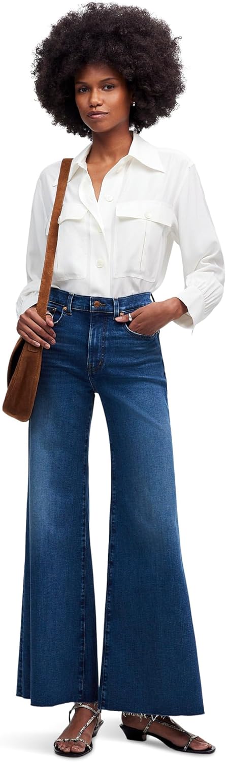 Madewell Women's Palazzo Stretch Wide Leg in Pelion Wash