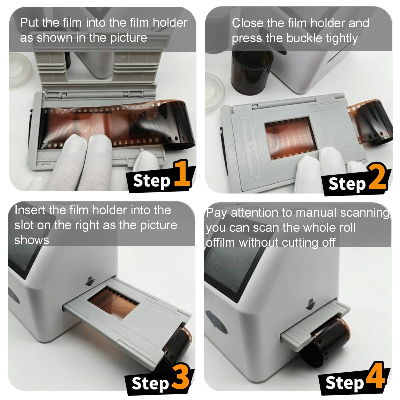 Skaner Klisz do 35 mm, Skaner do Slajdów i Negatywów 22 MP, z 2,4-Calowym Wyświetlaczem LCD, Nie Wymaga Komputera/Oprogramowania, Konwertuje Filmy do Cyfrowego Formatu JPEG