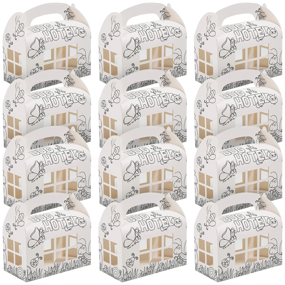 Fun Express Bug Hotel Craft Kit, Makes 12 - Includes Cardstock Boxes and Clear Acetate Sheets