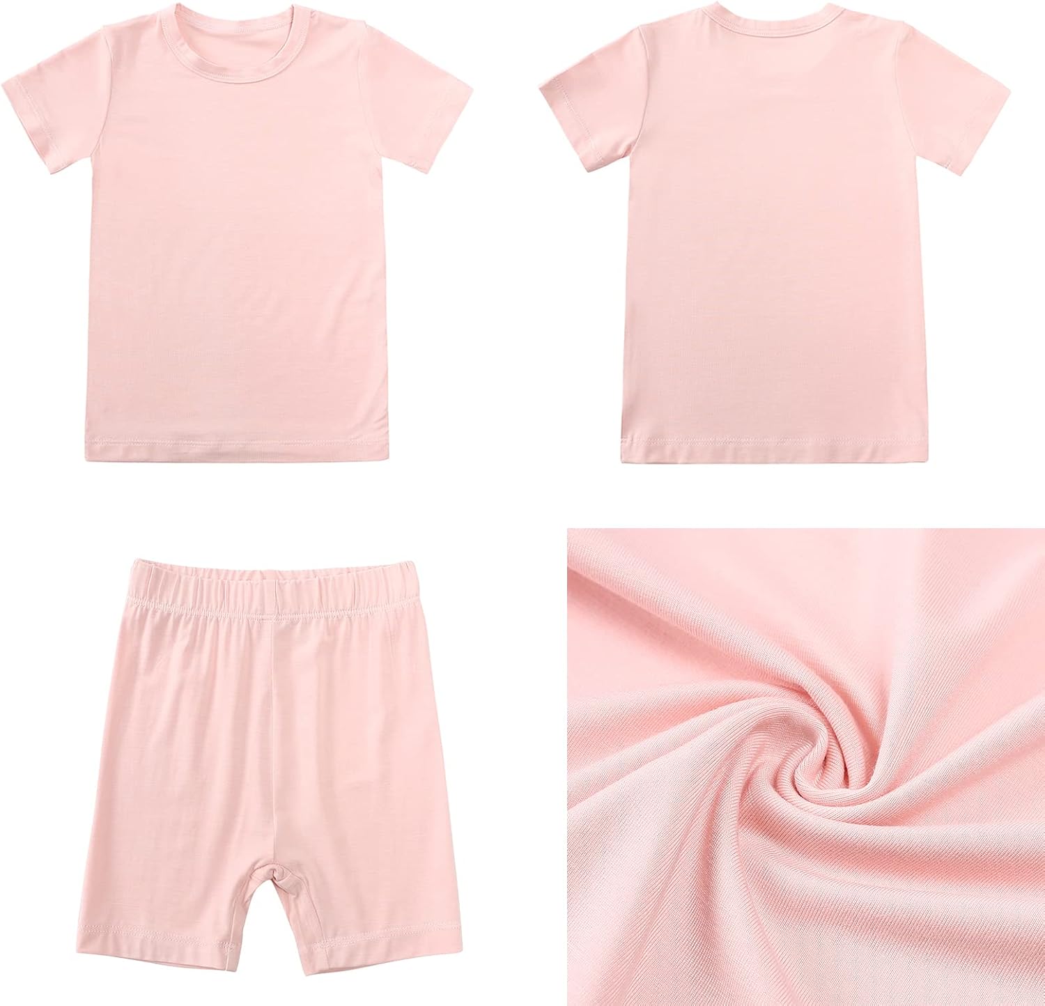 Aablexema Baby Short Summer Pajamas - Toddler Cool Jammies Pjs Rayon from Bamboo,2pcs Kids Sleepwear Set for Boys Girls - Image 3