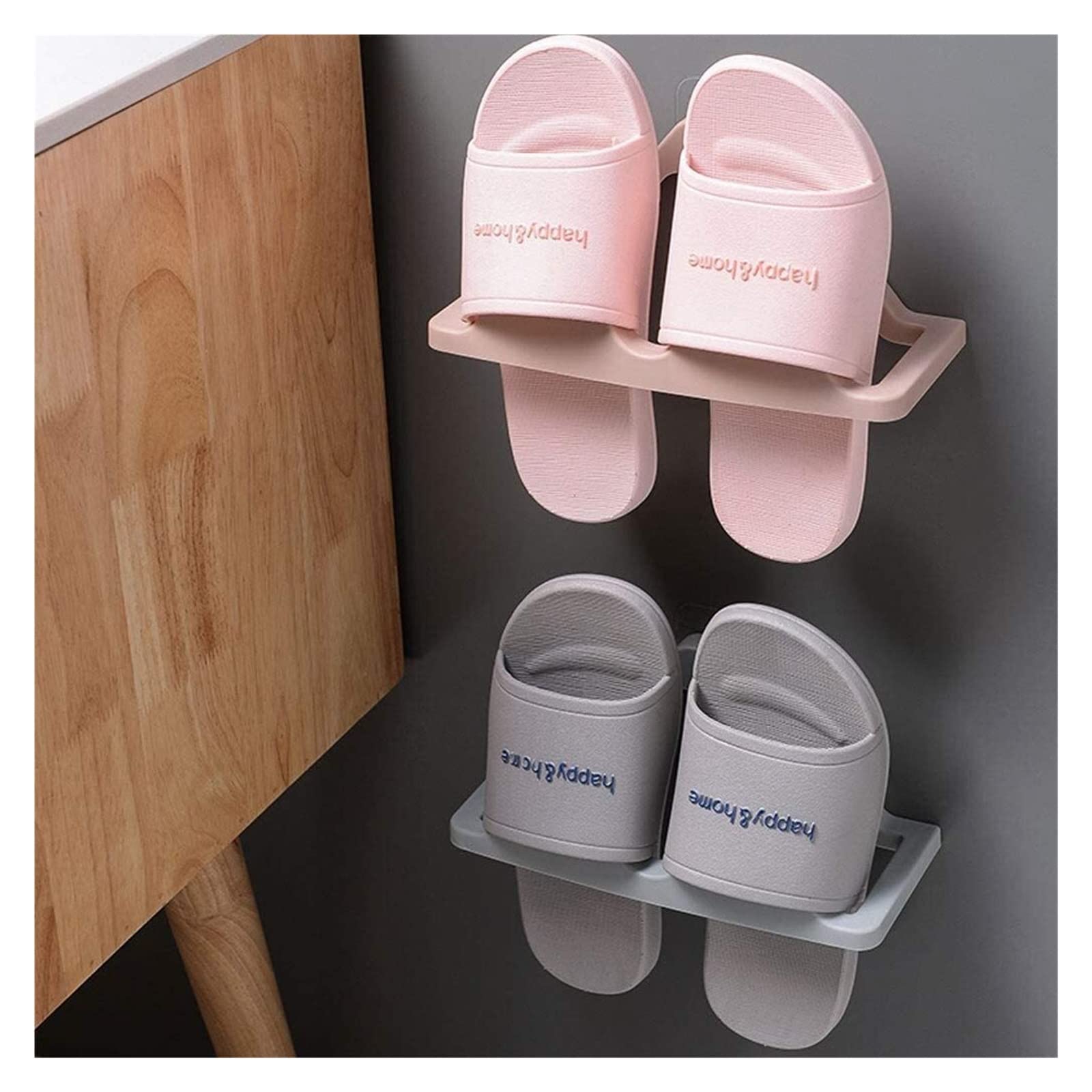 Scarpiera artistica da parete con gancio per pantofole, elegante design salvaspazio in plastica, per casa e ingresso