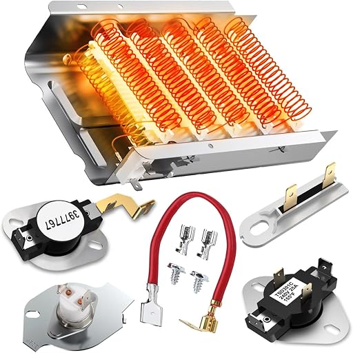 LFORBB 2026 UPGRADE 279838 Dryer Heating Element for Whirlpool Kenmore Roper Maytag Amana Admiral Dryer Heating Element Part Thermostat Thermal Fuse medx655dw1 500 600 70 80 Series Model 110 Dryer Part