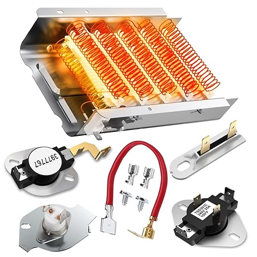 2026 UPGRADE 279838 Dryer Heating Element for Whirlpool Kenmore Roper Maytag Amana Admiral Dryer Heating Element Part Thermostat Thermal Fuse medx655dw1 500 600 70 80 Series Model 110 Dryer Part