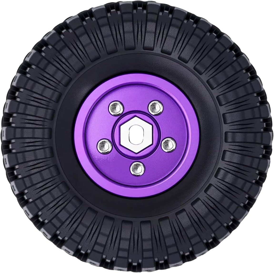 Deep Dish Aluminum 0.7inch Beadlock Wheels Hubs for 1/30 Axial SCX30 1/32 Redcat Ascent-32 RC Crawler Car Upgrades,Silver