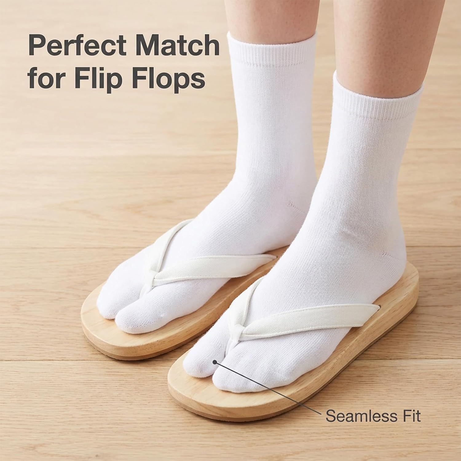 SynHHergyx Tabi Socks, 3 Pairs Cotton Flip Flop Socks Elastic Japanese Split Toe Sock for Women Men Unisex