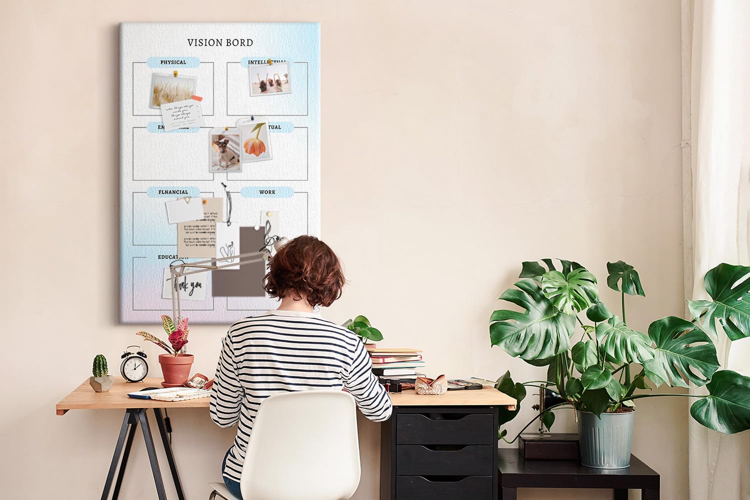 Pizarra de corcho con diseño original 80x120 cm | Tablero de portería