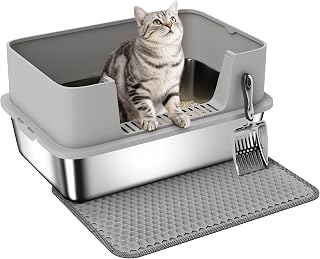 PawHut cat litter box XXL for large cats 60.2 x 40 x 29.5 cm, grey