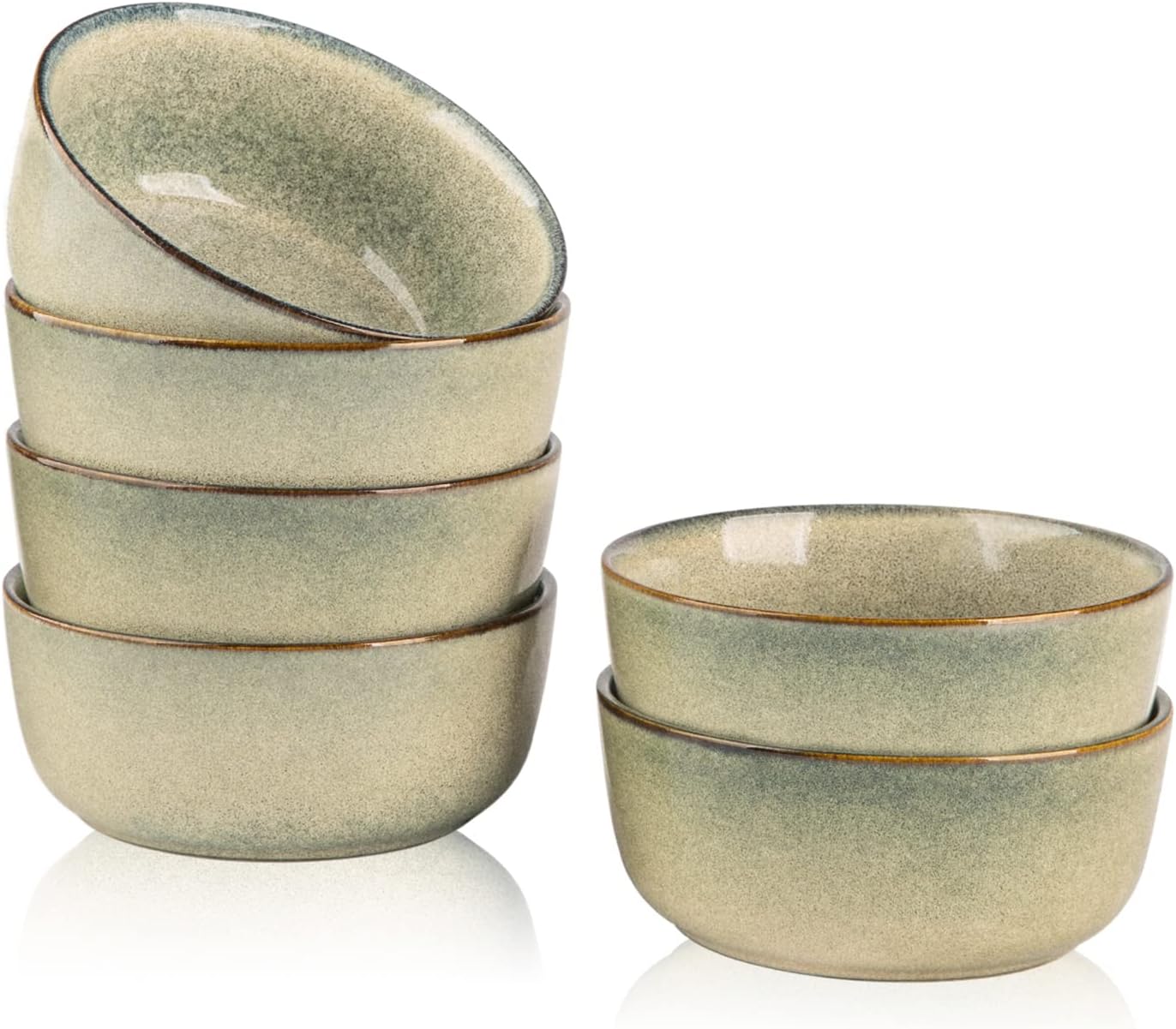 AmorArc Reactive Glaze Cereal Bowls Set for Kitchen, 26oz Large Ceramic Soup Bowls Set of 6 for Cereal Soup Salad Noodle Snacks, Modern Kitchen bowls for Gift, Dishwasher &Microwave Safe.