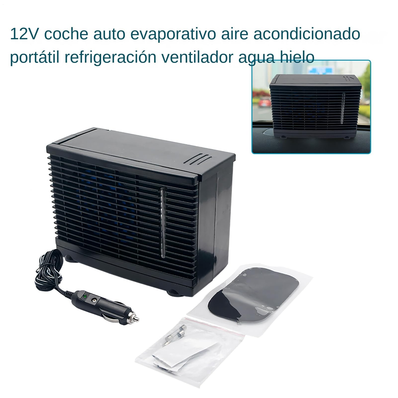 Aire Acondicionado Portátil para Vehículo - Enfriador de Aire Portátil para Coche,Diseño Compacto Con Tanque De Agua 12V Para Viajes Desplazamientos Acampada Excursiones