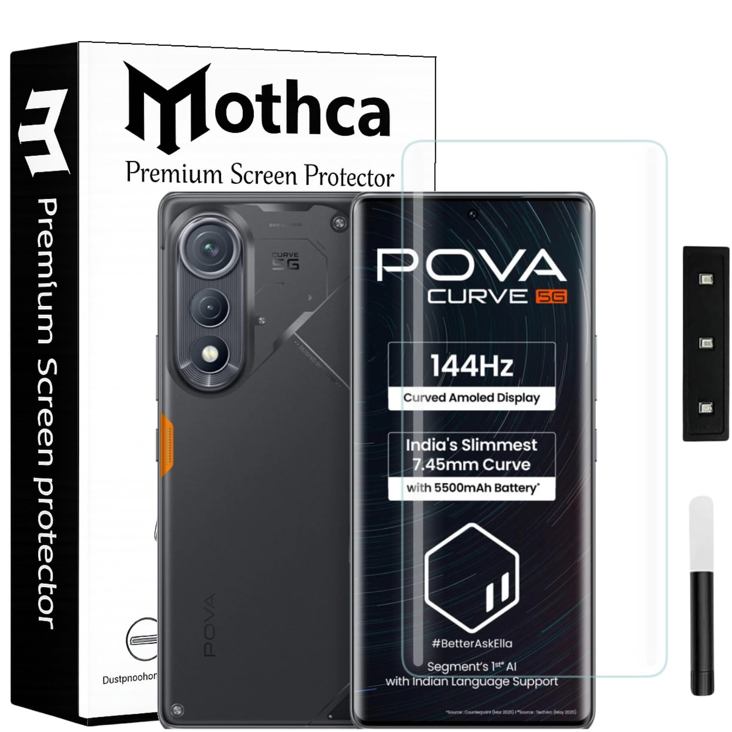 Mothca Premium Curved UV Tempered Glass Screen Protector for Realme GT 6 / GT 6T | HD Clear | Full Screen Coverage (Pack of 1) — Amazon image 28