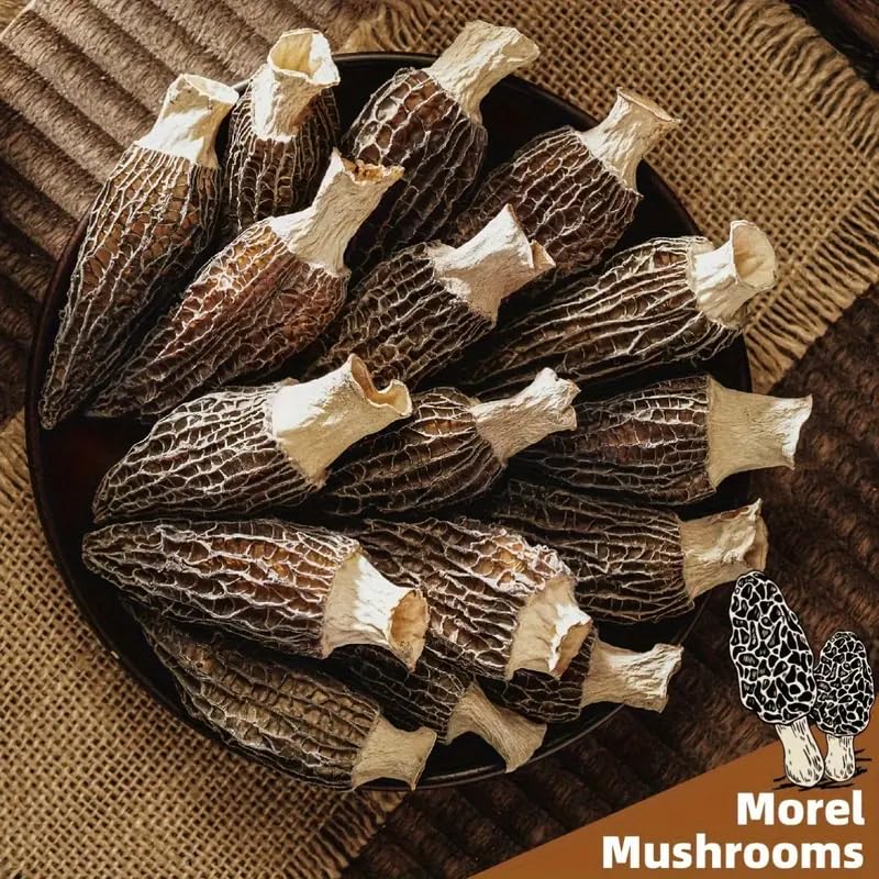 Premium Dried Morel Mushrooms, Grade AAA, Natural Morchella Conica, Gluten-Free, Fat-Free, Sugar-Free 4oz