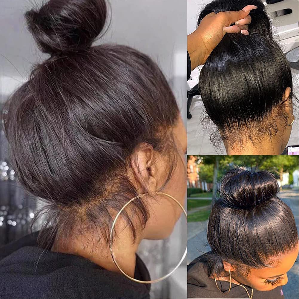 VIPbeauty 360 Lace Front Wigs Brazilian Straight Human Hair Wigs for Black Women HD Transparent 360 Lace Frontal Wigs 150% Density Human Hair Pre Plucked with Babyhair Virgin Human Hair (22 Inch)