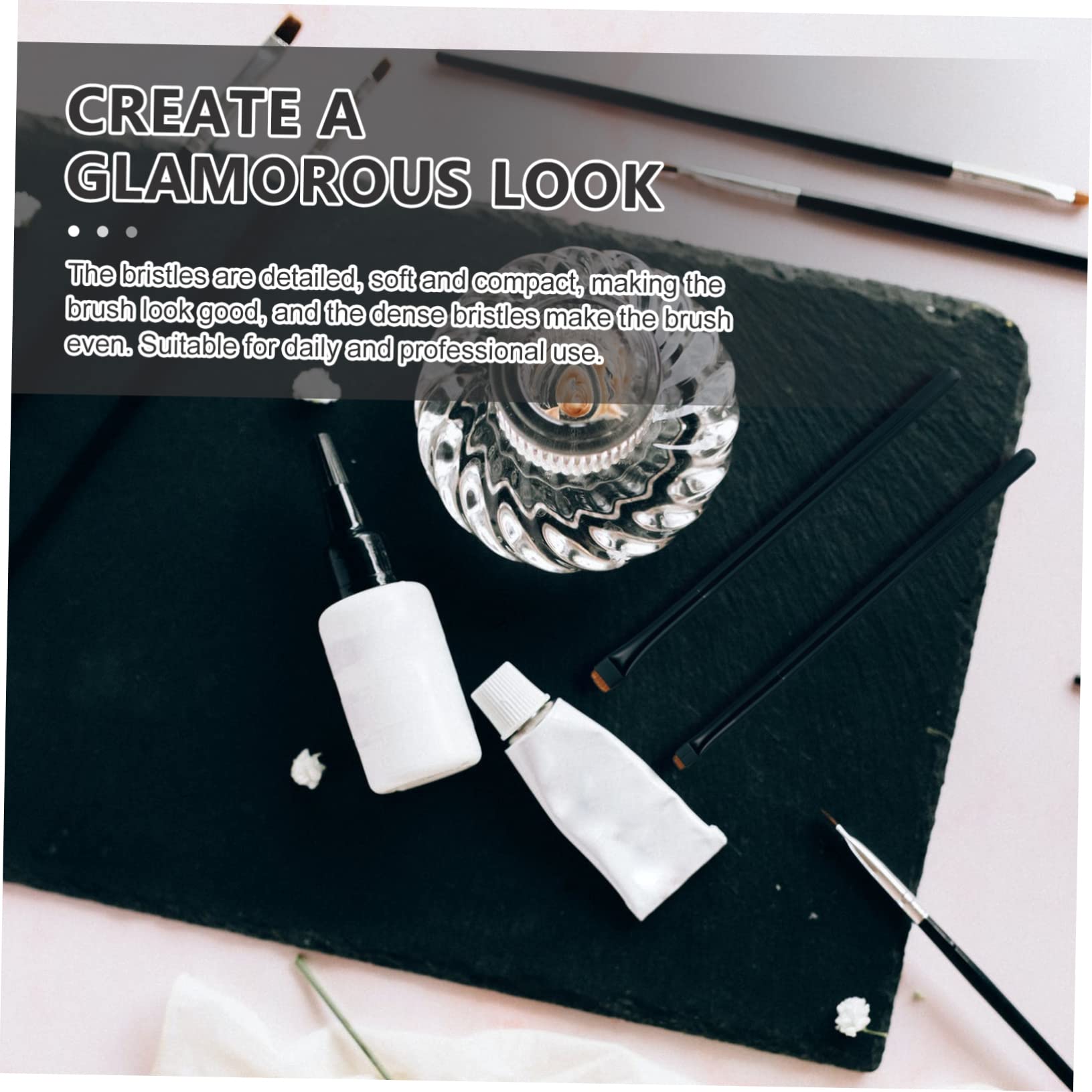 Housoutil 12pezzi Pennelli Per Trucco Con Manico Legno Pennelli Per Eyeliner Professionale e Cosmetici e Viso Facile Da Pulire e Adatto Per Uso Professionale e Quotidiano