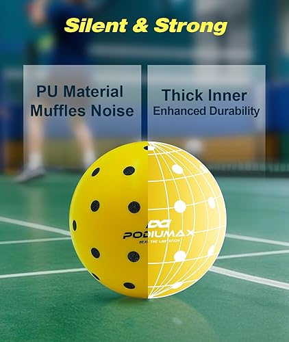 Miniatura 4 de PodiuMax Bolas de pickleball para interiores, 6 bolas de pickleball silenciosas, pickleball de espuma para práctica en interiores y exteriores,