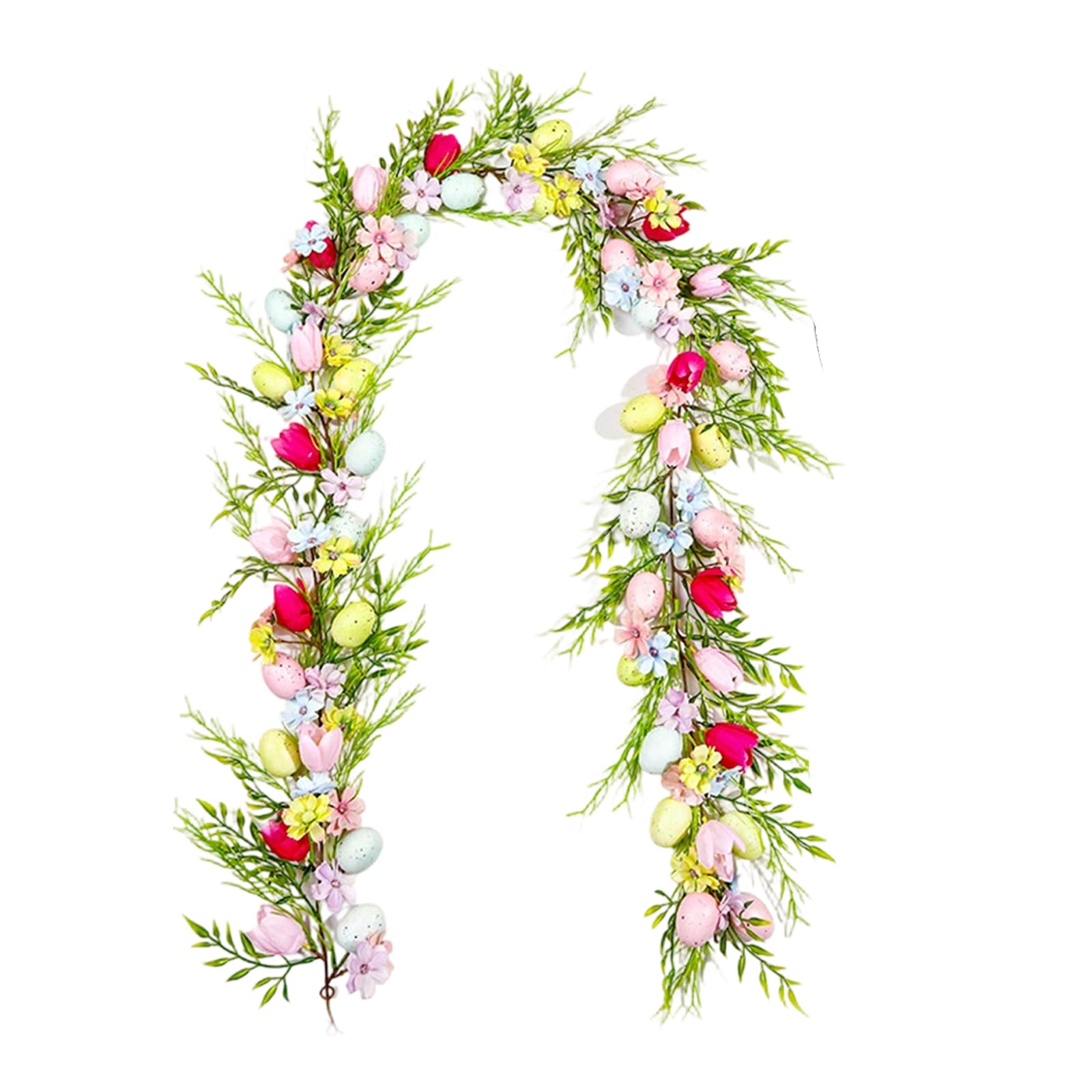 Tsophreniq Artificial Easter Vine with Colorful Eggs Flexible Hanging Decor for Home Parties Holiday Party Decorations