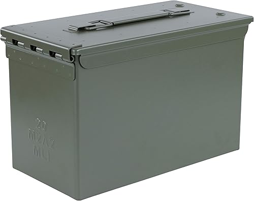 Miniatura 2 de M2A2 - Contenedor de almacenamiento de munición verde militar con sistema de cierre frontal, caja de acero de grado militar