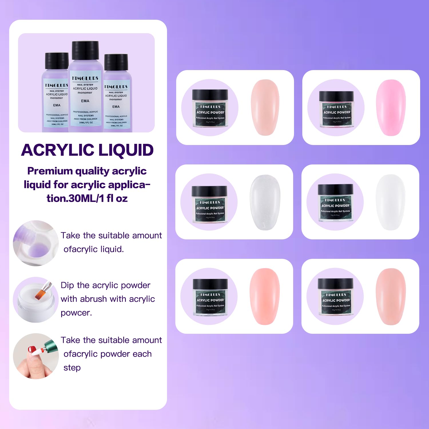 Acryl-Nagel-Set mit Nagelbohrgerät, 12 Farben Acrylpulver, Acrylic Powder Kit Acrylflüssigkeit UV/LED-Nagellampe, Top Coat, Base Coat, Nagelprimer (Rot)