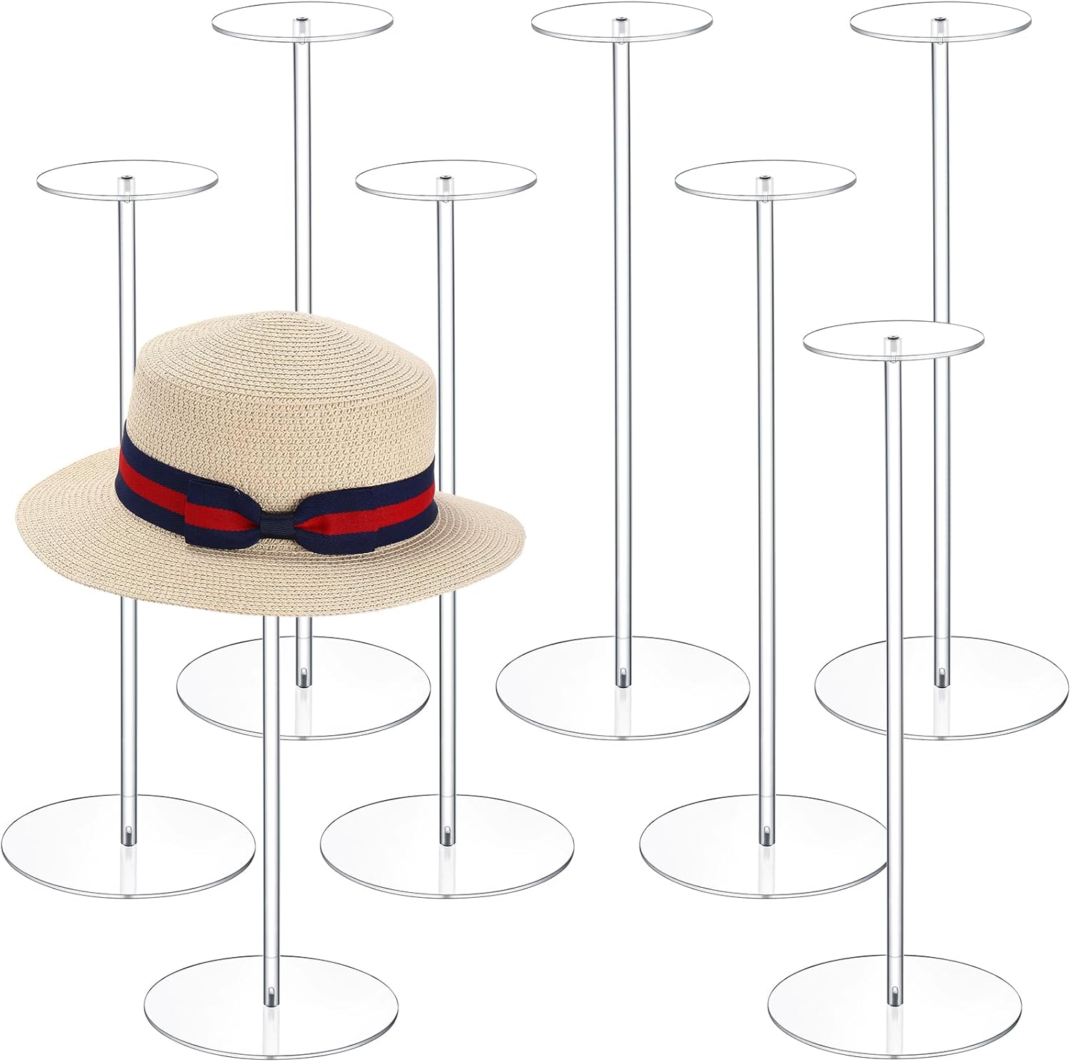 Thyle 8 Pcs 16 Inch Acrylic Hat Stand Clear Hat Display