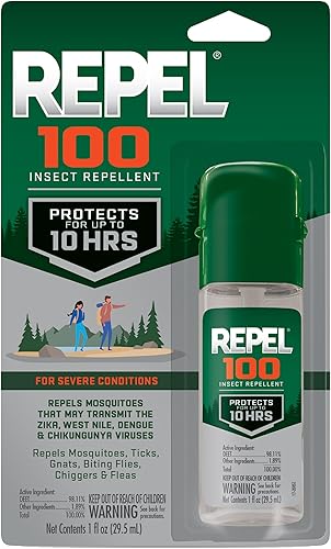 Repel 100 repelente de insectos, repele mosquitos, garrapatas y jejenes, para condiciones severas, protege hasta por 10 horas, 98% DEET (aerosol con
