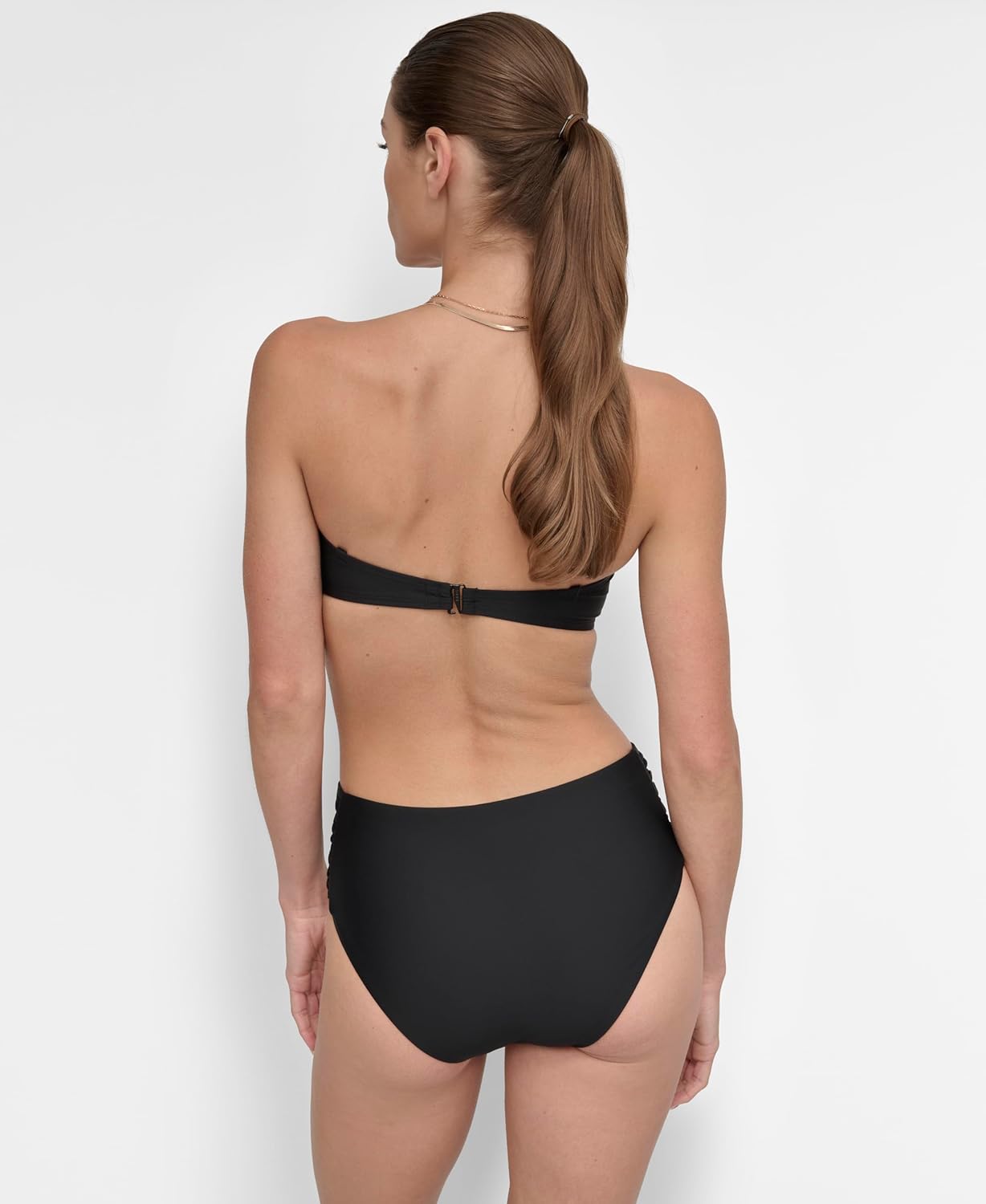 DKNY Womens Bikini Set ̶ U-Wire Bikini Top & Mid Rise Shirred Bottom with Tummy Control - Image 3