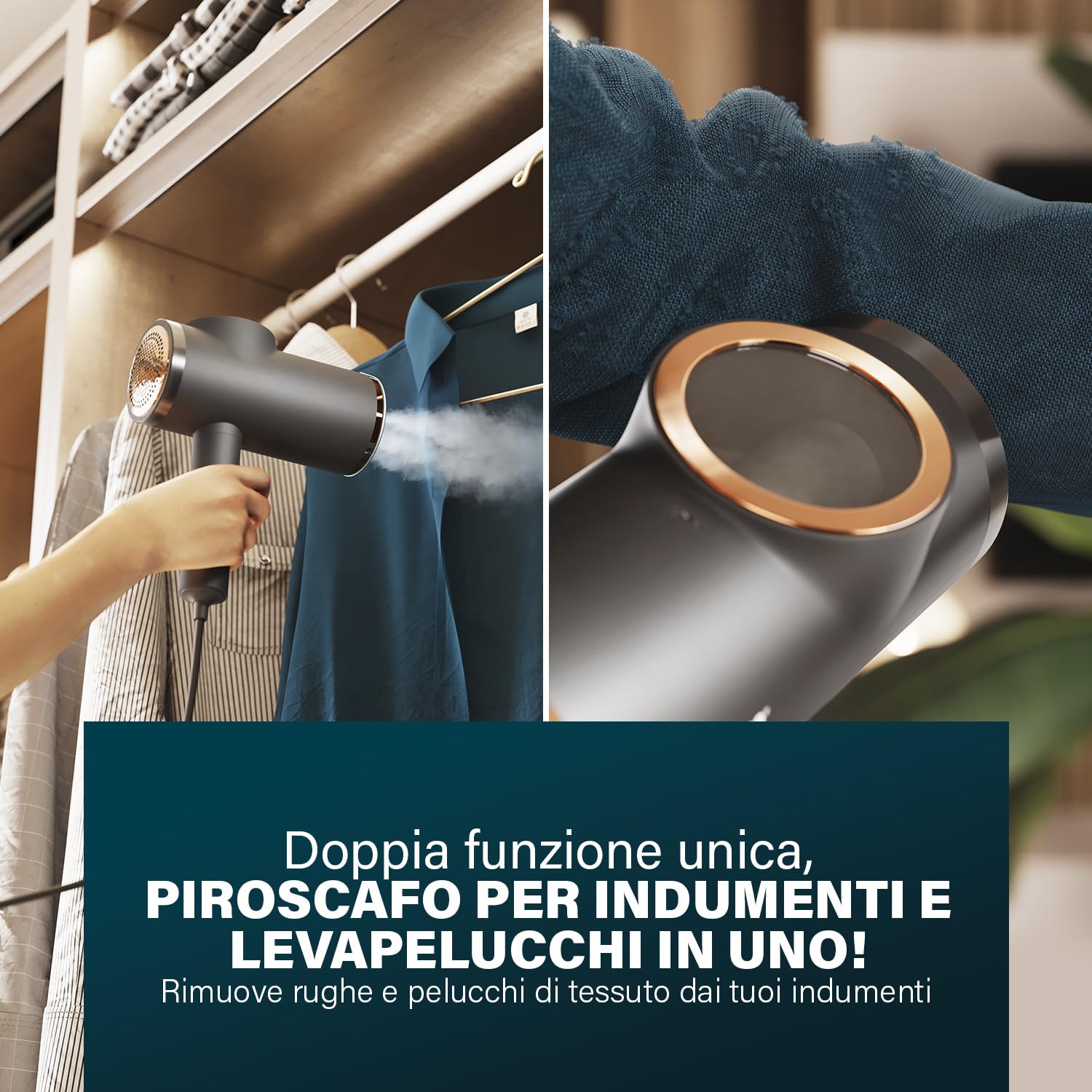 Princess Stiratrici a vapore verticali – Ferro da stiro a vapore 2 in 1 con rimuovi pelucchi – uccide il 99% dei batteri – si scalda in 30 secondi – leggero – 1300 W – 332890