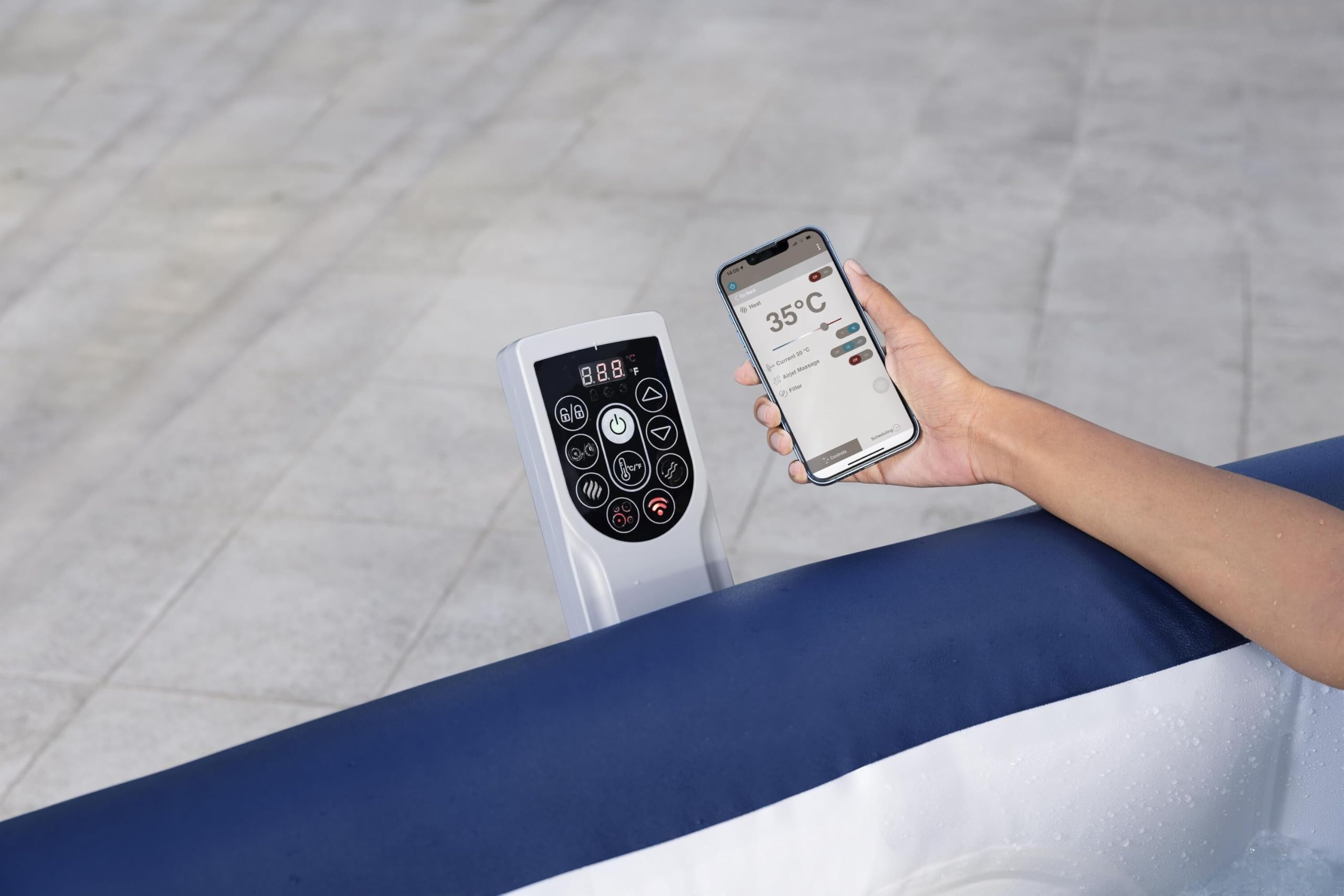 Bestway 6001H Minipiscina idromassaggio gonfiabile Hawaii Lay-Z-Spa AirJet con app