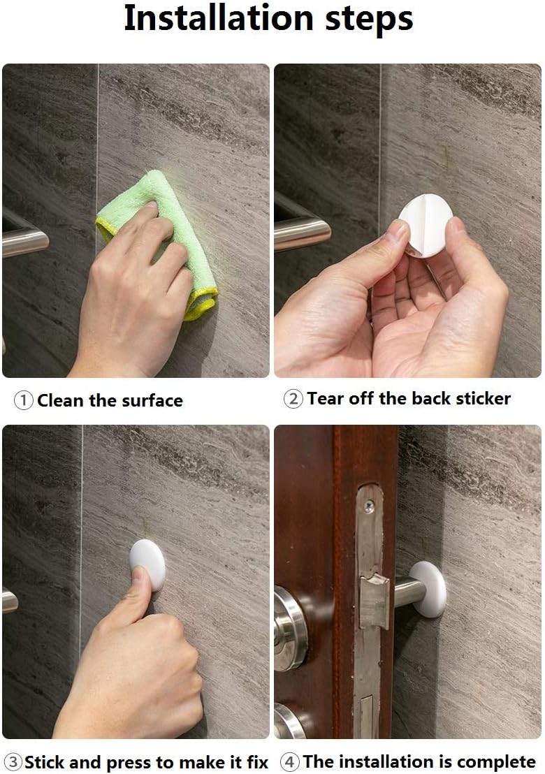 Blасk Frіdау - 60% оƒƒ Pack of 3 Pieces Door Handle Bumper, Silicone Doors Knob Wall Shield, Self Adhesive Round Soft Rubber, Comes with Extra 3 Double-Sided Tape, Large Round Diameter 3.15, White