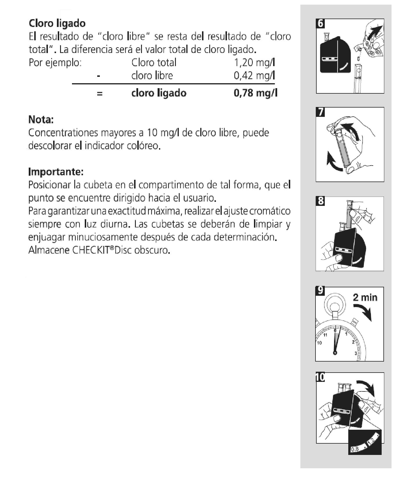 Lovibond Medidor Cloro Disco colorímetro. DPD 1 - DPD 3. Cloro Libre, Total y Combinado. Válido para Aguas potables (0-1 ppm) y Aguas de Piscina (0-4 ppm)