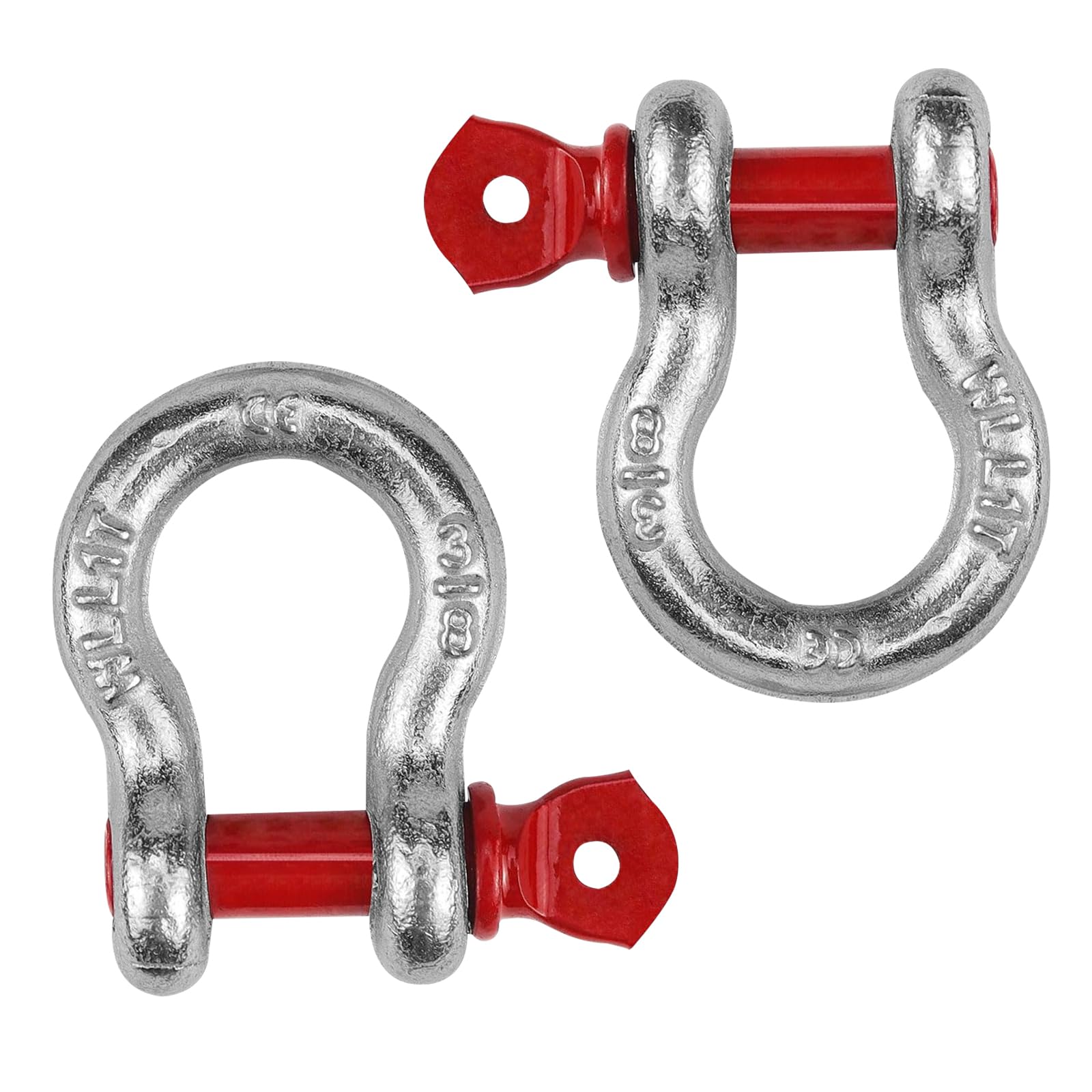 Wekuw Grilletes, 2 Piezas Grillete de Cerradura Grillete de Acero Alta Resistencia Grillete Curvo con Perno de Ojo para Recuperar Remolque Amarre Toldo y Barco(WLL: 1,0 t)