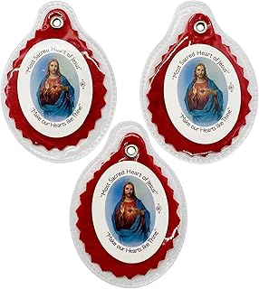 Amazing Saints Sacred Heart of Jesus Badge Set of 3, Red